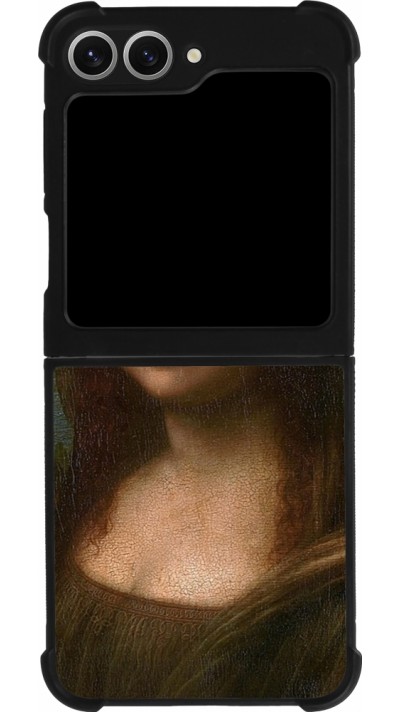 Coque Samsung Galaxy Z Flip6 - Silicone rigide noir Tableau art - La Joconde - Léonard de Vinci
