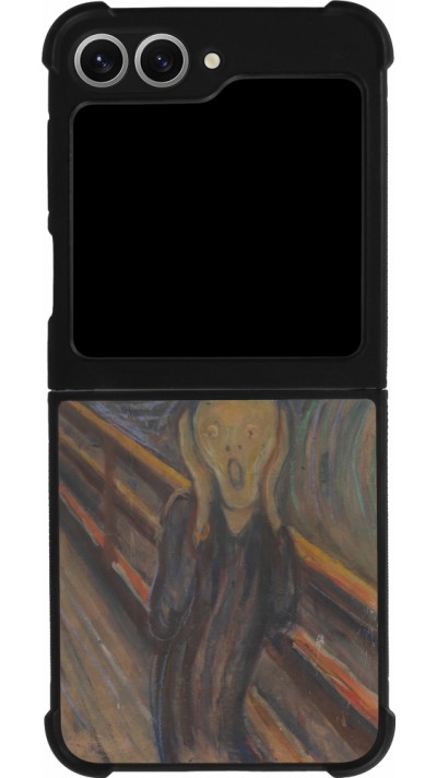 Coque Samsung Galaxy Z Flip6 - Silicone rigide noir Tableau art - Le Cri - Edvard Munch