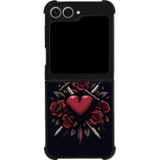 Samsung Galaxy Z Flip6 Case Hülle - Silikon schwarz Valentine 2024 gothic love