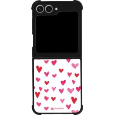 Samsung Galaxy Z Flip6 Case Hülle - Silikon schwarz Valentine 2022 Many pink hearts
