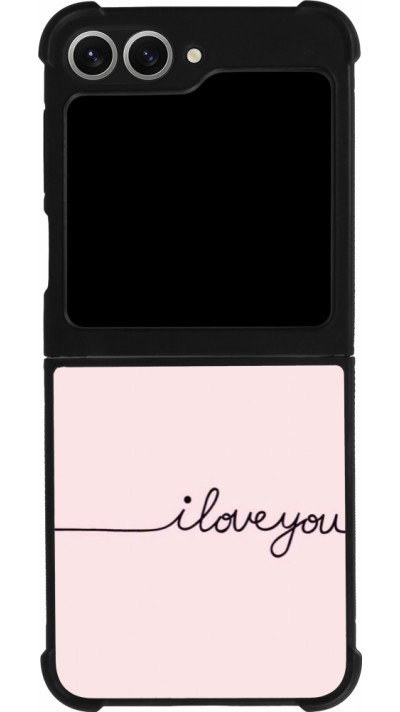 Coque Samsung Galaxy Z Flip6 - Silicone rigide noir Valentine 2023 i love you writing