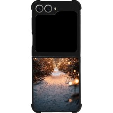 Samsung Galaxy Z Flip6 Case Hülle - Silikon schwarz Winter 25 Winter snowy road