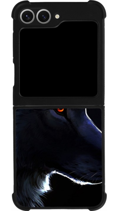 Coque Samsung Galaxy Z Flip6 - Silicone rigide noir Wolf Shape