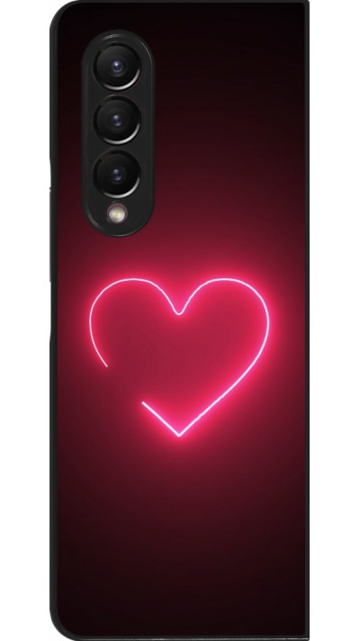 Samsung Galaxy Z Fold3 5G Case Hülle - Valentine 2023 single neon heart