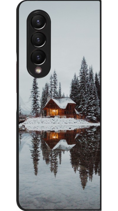 Samsung Galaxy Z Fold3 5G Case Hülle - Winter 25 Winter house forest afternoon