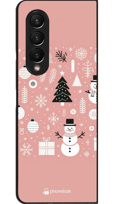 Samsung Galaxy Z Fold3 5G Case Hülle - Weihnachten 2024 Rose Schneemann Weihnachten
