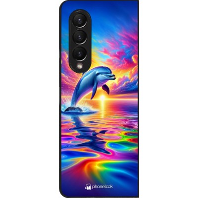 Samsung Galaxy Z Fold4 Case Hülle - Glücklicher Regenbogen-Delfin