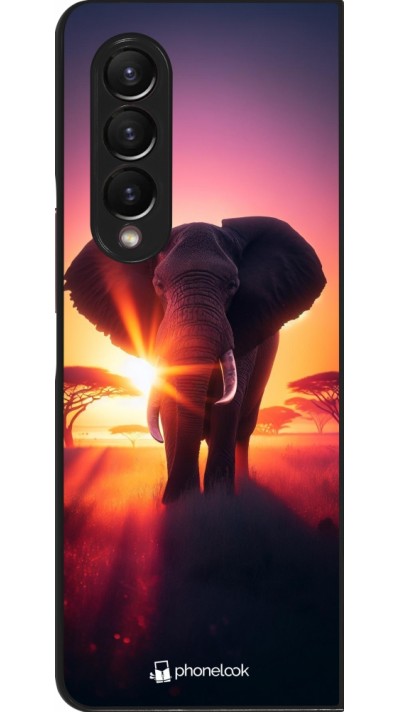 Samsung Galaxy Z Fold4 Case Hülle - Elefant Sonnenaufgang Schönheit