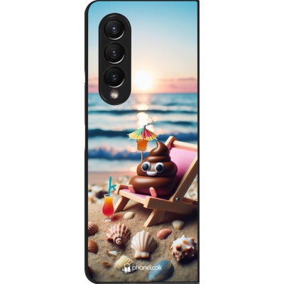 Samsung Galaxy Z Fold4 Case Hülle - Kackhaufen Emoji auf Liegestuhl