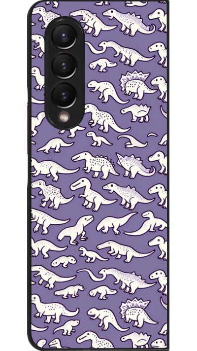Samsung Galaxy Z Fold4 Case Hülle - Mini-Dino-Muster violett