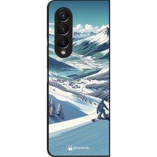 Samsung Galaxy Z Fold4 Case Hülle - Snowboarder Berg