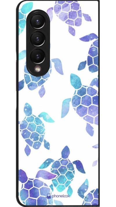 Samsung Galaxy Z Fold4 Case Hülle - Turtles pattern watercolor
