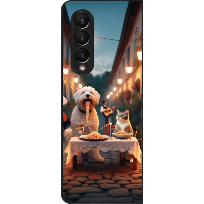 Samsung Galaxy Z Fold4 Case Hülle - Valentin 2024 Hund & Katze Kerzenlicht