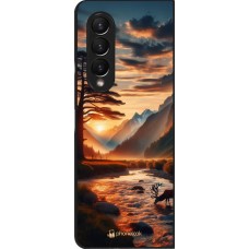 Samsung Galaxy Z Fold4 Case Hülle - Tal Sonnenuntergang Hirsch Baum