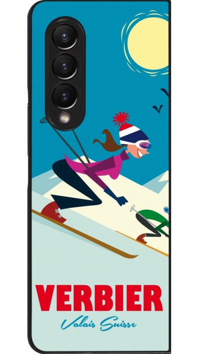 Samsung Galaxy Z Fold4 Case Hülle - Verbier Ski Downhill