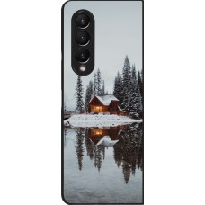 Samsung Galaxy Z Fold4 Case Hülle - Winter 25 Winter house forest afternoon