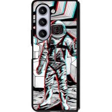 Samsung Galaxy Z Fold5 Case Hülle - Silikon schwarz Anaglyph Astronaut