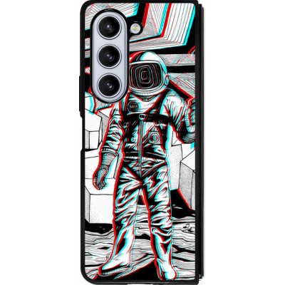 Samsung Galaxy Z Fold5 Case Hülle - Silikon schwarz Anaglyph Astronaut