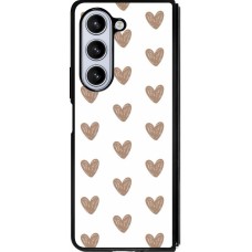 Samsung Galaxy Z Fold5 Case Hülle - Silikon schwarz Autumn 2024 brown hearts