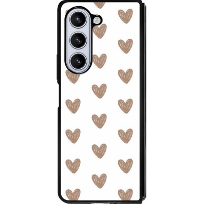 Samsung Galaxy Z Fold5 Case Hülle - Silikon schwarz Autumn 2024 brown hearts