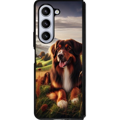 Samsung Galaxy Z Fold5 Case Hülle - Silikon schwarz Hund Land Schweiz