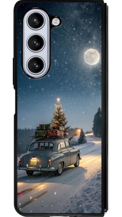 Samsung Galaxy Z Fold5 Case Hülle - Silikon schwarz Christmas 25 Car with Tree Xmas