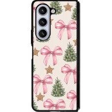 Samsung Galaxy Z Fold5 Case Hülle - Silikon schwarz Christmas 25 Vintage Ribbons