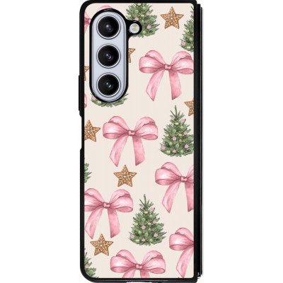 Samsung Galaxy Z Fold5 Case Hülle - Silikon schwarz Christmas 25 Vintage Ribbons