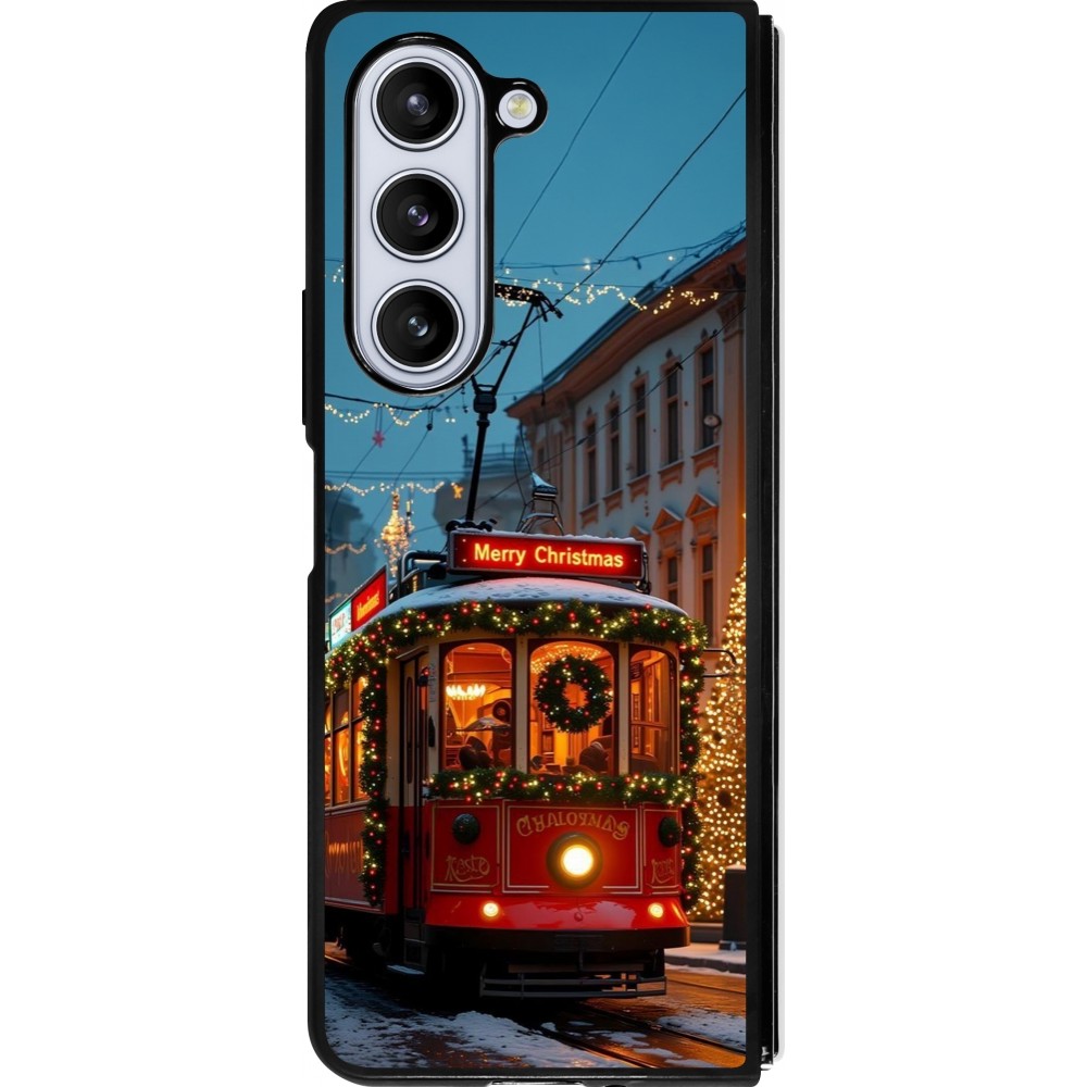 Samsung Galaxy Z Fold5 Case Hülle - Silikon schwarz Christmas 25 Xmas Train