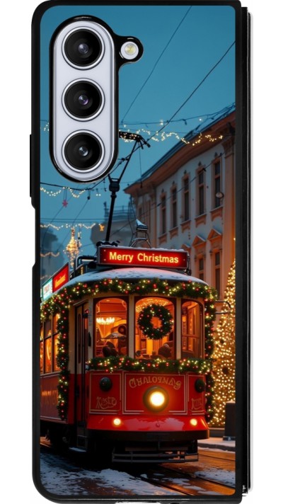Samsung Galaxy Z Fold5 Case Hülle - Silikon schwarz Christmas 25 Xmas Train