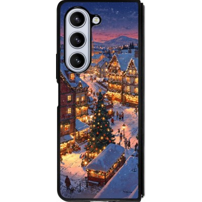 Samsung Galaxy Z Fold5 Case Hülle - Silikon schwarz Christmas 25 Xmas Village