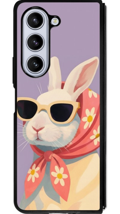 Samsung Galaxy Z Fold5 Case Hülle - Silikon schwarz Easter 2026 Rabbit with scarf