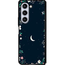 Samsung Galaxy Z Fold5 Case Hülle - Silikon schwarz Flowers space