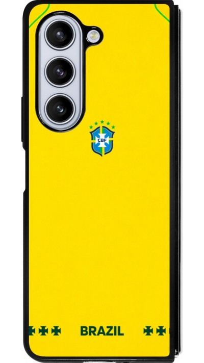 Samsung Galaxy Z Fold5 Case Hülle - Silikon schwarz Brasilien 2026 personalisierbares Fussballtrikot