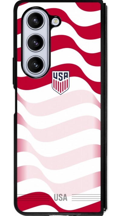 Coque Samsung Galaxy Z Fold5 - Silicone rigide noir Maillot de football États-Unis 2026 personnalisable