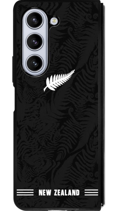 Coque Samsung Galaxy Z Fold5 - Silicone rigide noir Maillot de football Nouvelle-Zélande 2026 personnalisable