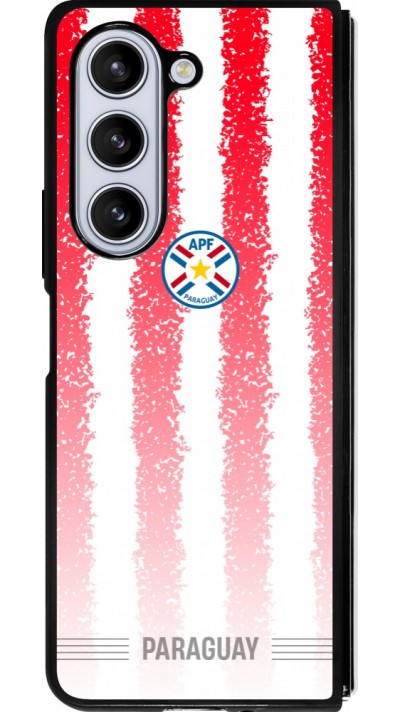 Coque Samsung Galaxy Z Fold5 - Silicone rigide noir Maillot de football Paraguay 2026 personnalisable