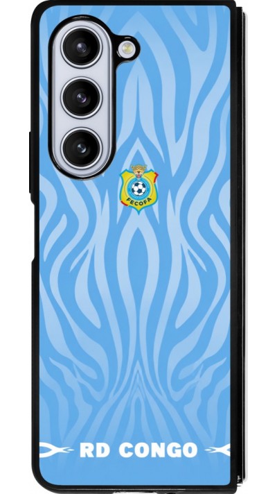 Samsung Galaxy Z Fold5 Case Hülle - Silikon schwarz Demokratische Republik Kongo 2026 personalisierbares Fussballtrikot