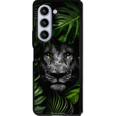 Samsung Galaxy Z Fold5 Case Hülle - Silikon schwarz Forest Lion