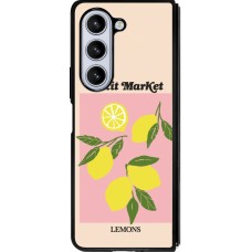 Samsung Galaxy Z Fold5 Case Hülle - Silikon schwarz Fruit market lemons 2026