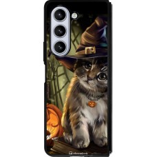 Samsung Galaxy Z Fold5 Case Hülle - Silikon schwarz Halloween 21 Witch cat