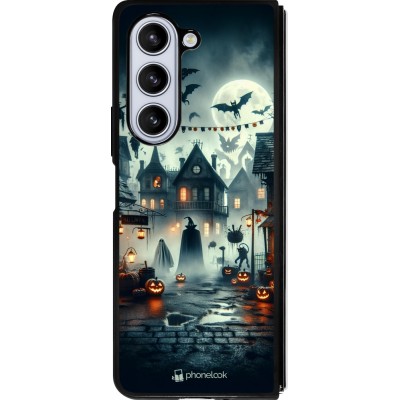 Samsung Galaxy Z Fold5 Case Hülle - Silikon schwarz Halloween Spukstadt