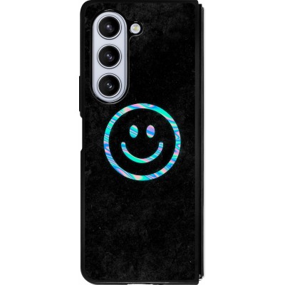 Samsung Galaxy Z Fold5 Case Hülle - Silikon schwarz Happy smiley irisirt