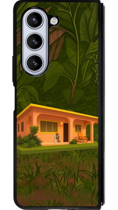 Coque Samsung Galaxy Z Fold5 - Silicone rigide noir Benitos house DTMF