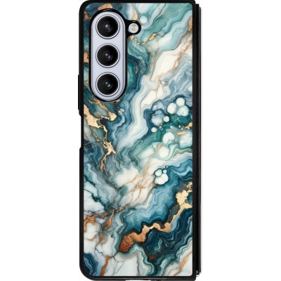 Samsung Galaxy Z Fold5 Case Hülle - Silikon schwarz Grüner Blauer Goldener Marmor