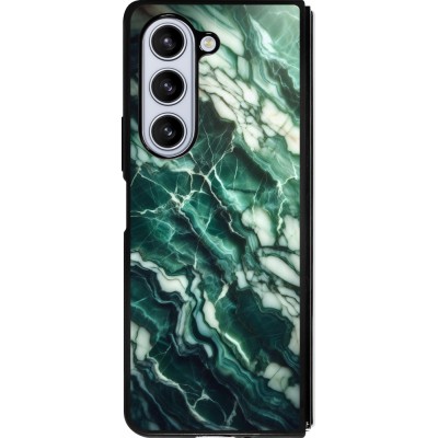 Samsung Galaxy Z Fold5 Case Hülle - Silikon schwarz Majestätischer grüner Marmor