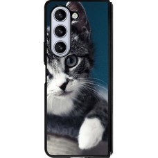 Samsung Galaxy Z Fold5 Case Hülle - Silikon schwarz Meow 23