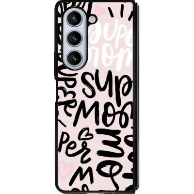 Samsung Galaxy Z Fold5 Case Hülle - Silikon schwarz Mom 2024 Super mom