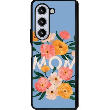 Coque Samsung Galaxy Z Fold5 - Silicone rigide noir Mom 2026 Flowers