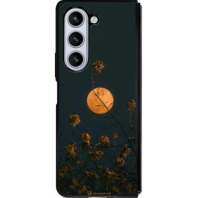 Samsung Galaxy Z Fold5 Case Hülle - Silikon schwarz Moon Flowers